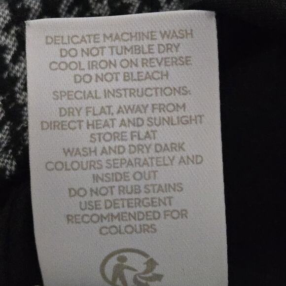 Boden Opal Jersey Dress Women 8P Petite Jacquard Houndstooth Mod Shift Mock Neck - Picture 12 of 12